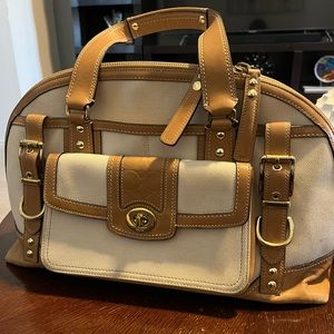 Coach Handbag - canvas and leather trim